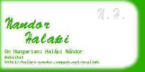 nandor halapi business card