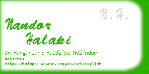 nandor halapi business card